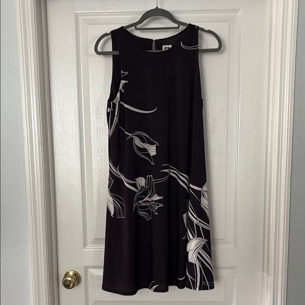 Anne Klein Black Sleeveless A-line Midi Dress